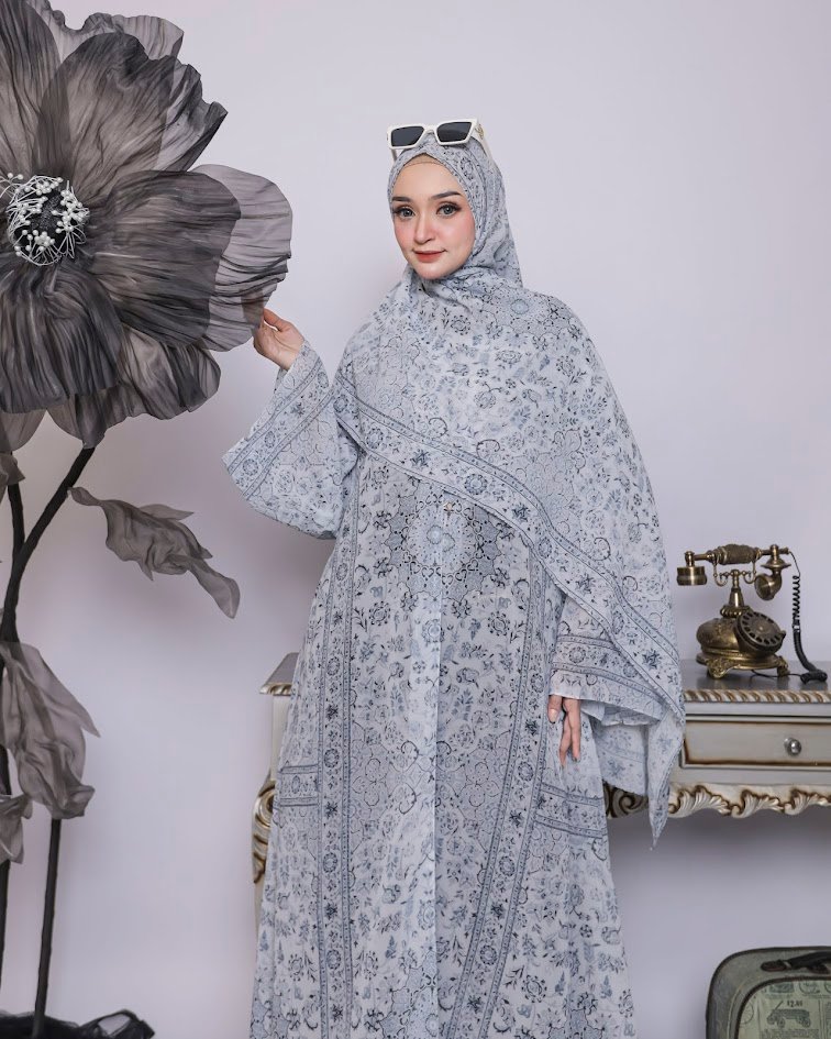 Abaya Medina Set Pashmina Soft Blue