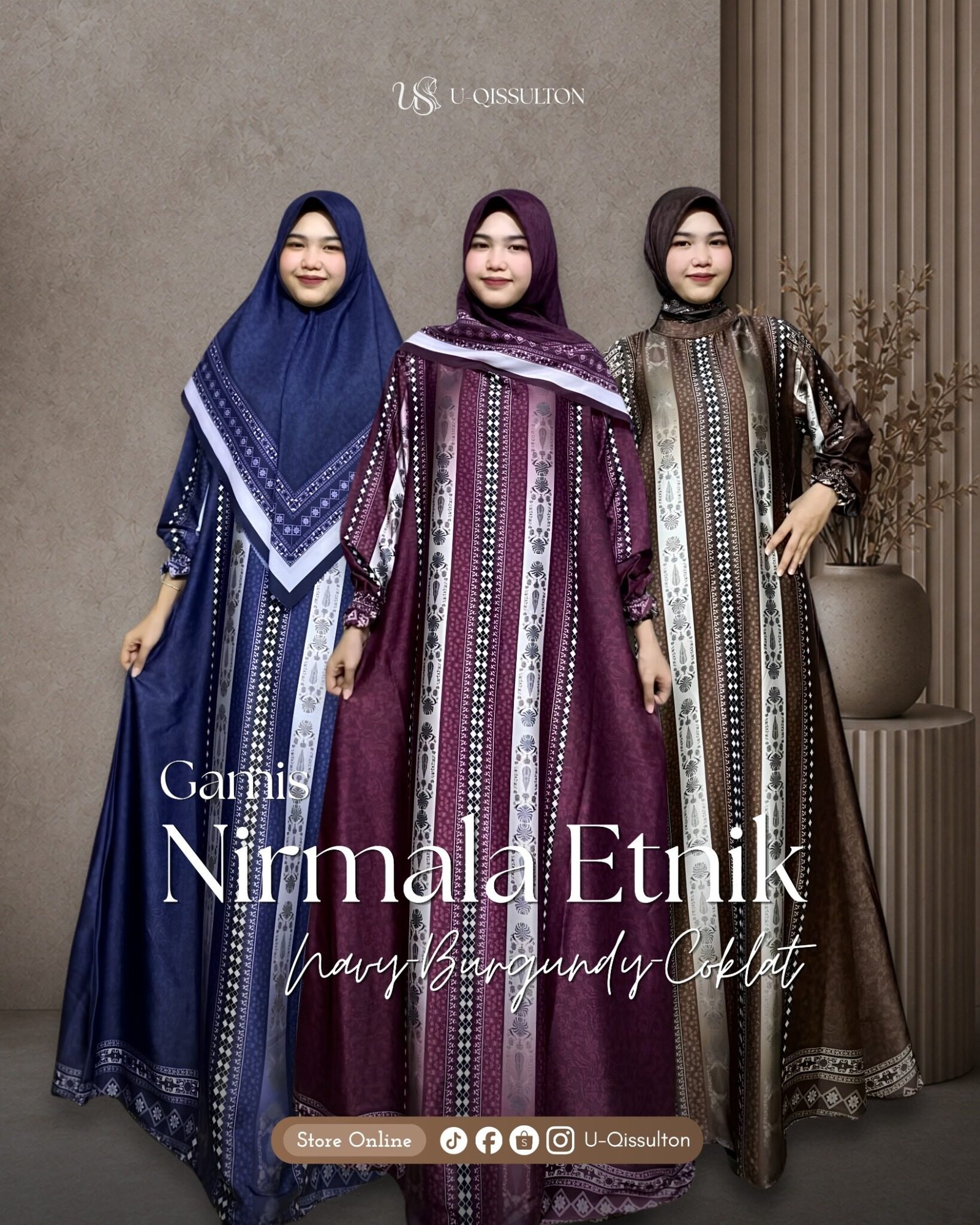 Gamis Nirmala Etnik Series Satu Set Hijab