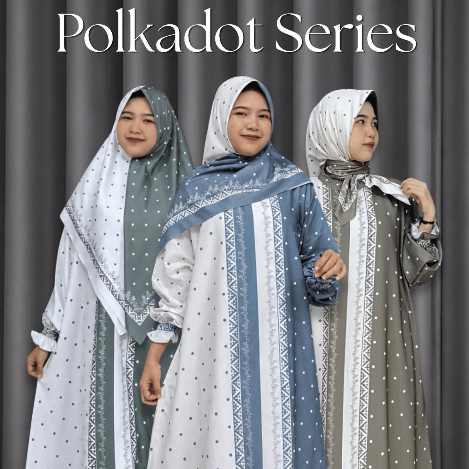Gamis Luna Polka Series Satu Set Hijab