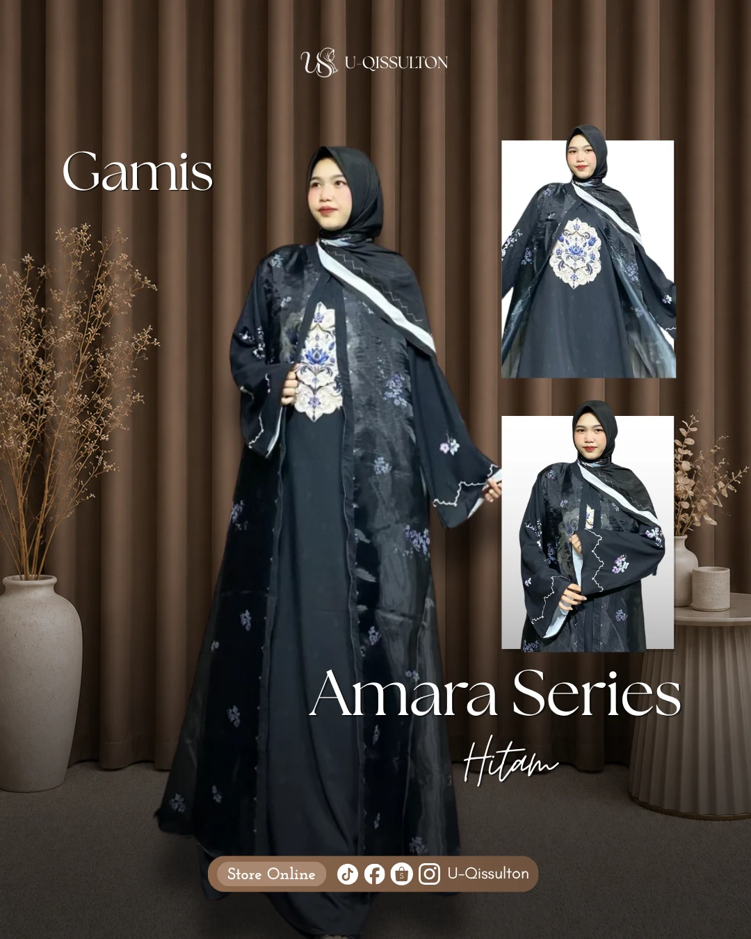 Gamis Abaya Amara Series Satu Set Pashmina